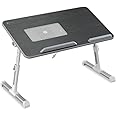 Portronics My Buddy Plus Adjustable Laptop Table with Built-in USB Cooling Fan, Foldable Legs, Adjustable Angle for Home, Office, Working, Gaming & Writing(Black)
