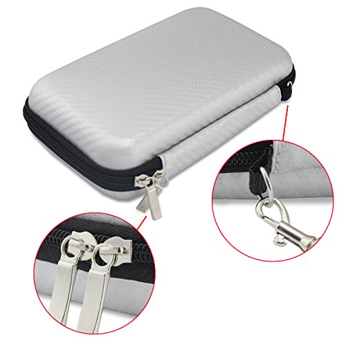 KEESIN 2.5 inch Festplatte Tasche tragen Tragetasche Multifunktions-Schutzhülle für WD Western Digital Elements External Mein Passport Externes Festplattengehäuse (Silber) - 4