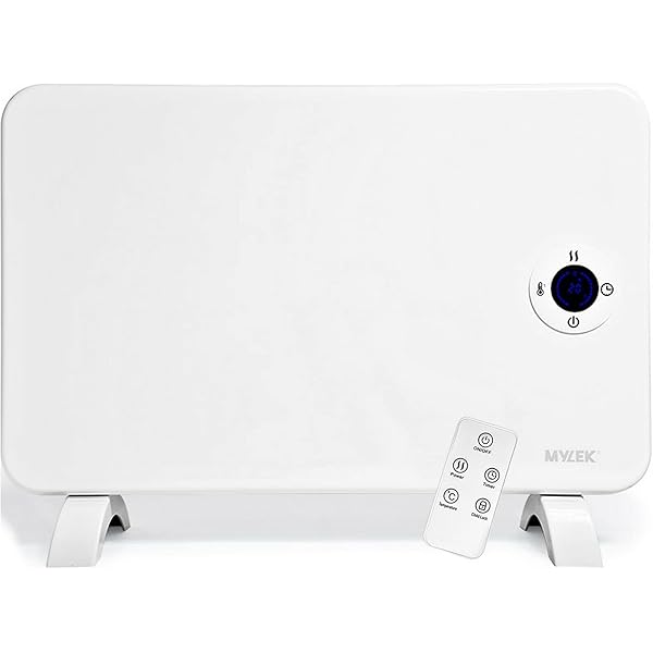 MYLEK Panel Heater Convector Radiator 1000W Electric with Digital Timer -  Freestanding Slim White, IP24 Splashproof, Energy Efficient (1000w) :  Amazon.co.uk: Home u0026 Kitchen