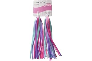 Vidillo 1 Pair Kid's Rainbow Bike Streamers For Girls Boys, 2 Pack Baby's Colorful Bicycle Grips Tassel Ribbons, Carrier Accessories Easy Attach To Scooter's/tricycle's/bike's Handlebars (Purple)