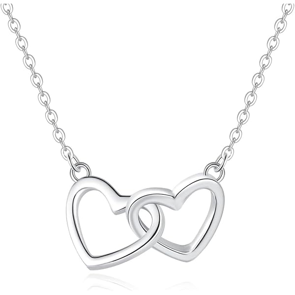 Collana Cuore Con Zirconi E Catena In Argento 925, Viola, Regalo Donna