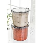Stile Cucina Mega Boy 2li Yuvarlak Un Bakliyat Kabı - Kulplu Deterjanlık Saklama Kutusu 7 Litre Antrasit