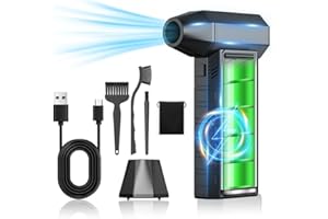 VANBAR Electric Compressed Air Cleaner for PC, 180000RPM Super Power Air Duster, 3-Gear Rechargeable Air Blower Keyboard Cleaner, Turbo Fan for Computer, Outdoor, House, Car