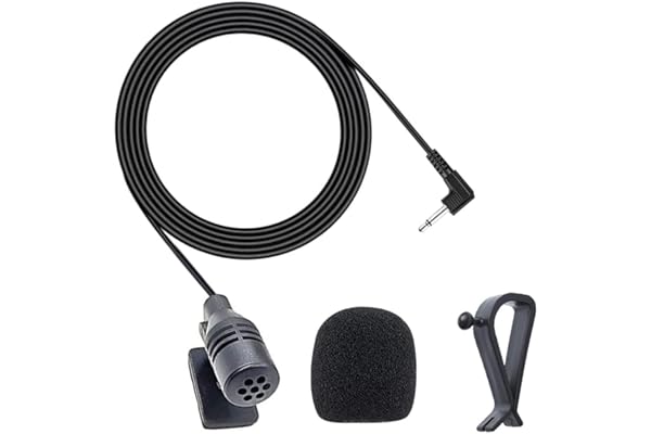 MICMXMO Microphone de 3,5 mm Micro Externe Mic Compatible avec JVC Kenwood Sony Alpine pour Unité Principale de Véhicule Voiture Bluetooth Activé Radio Stéréo GPS DVD, Plug and Play