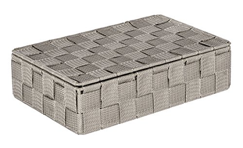 Wenko 22569100 Aufbewahrungskorb mit Badkorb mit Deckel und 4 Fächern, Polypropylen, taupe, 17 x 26 x 7.5 cm - 2