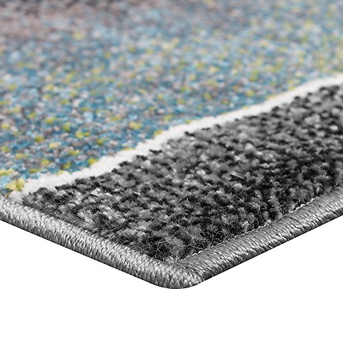 Bettumrandung Läuferset Trendiges Design Kariert Eyecatcher in Grau Türkis Grün, Grösse:2mal 70×140 1mal 70×250 - 2