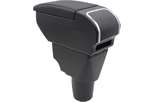 KAERGK Doppio Strato Bracciolo Box Per Kia Picanto 2006-2019 Console Centrale Scatola di Immagazzinaggio con Portabicchieri Bracciolo Accessori Nero