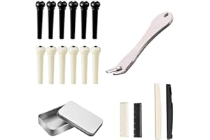 VYIBPDY Gitarren Zubehör,Akustische Gitarre Bridge Pins Puller Remover Extractor Werkzeug mit Gitarre Sattelmutter und 12 Packung Guitar Bridge Pins