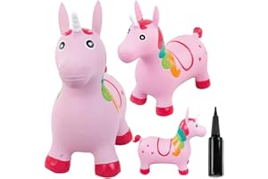 SUN BABY Saltador Hinchable para Niños hasta 45 Kg sin BPA, de 1 año, Pelotas saltarinas para niños (Unicornio Rosa)