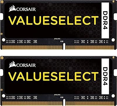 Corsair CMSO16GX4M2A2133C15 Value Select 16GB (2x8GB) DDR4 2133Mhz CL15 Mémoire pour ordinateur portable SODIMM (260 Pin), Noir