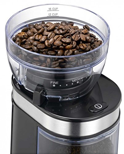 Exido Elektrische Kaffee-Mühle mit Keramik-Mahlwerk, 80g-Bohnenbehälter und 150 Watt-Motor für Espresso, Filterkaffee - 2