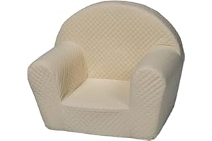 Velinda Kindersessel Mini-Sessel Kinderstuhl Relaxsessel Kuschelsessel Softsessel (Farbe: cremefarben)