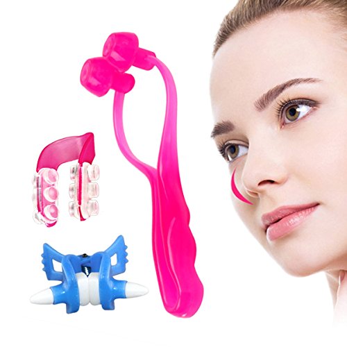 CkeyiN ®3pcs / set Nase, der anhebenden Clip + Nasensteg Aufrichtung Schönheit Clip + Nose Massage Tools
