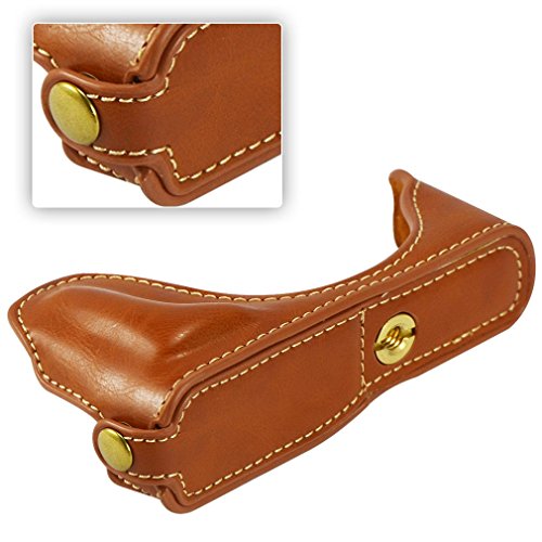 First2savvv XJPT-GF8-D09G11 Gehäusehälfte präzise Passform PU-Leder Kameratasche Fall Tasche Cover für Panasonic Lumix DMC-GF8. GF7 mit Reinigungstuch - 5