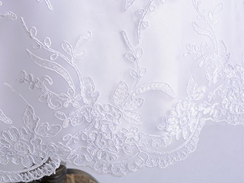 Cinda Baby Spitze Taufkleid Taufe Kleid und Mütze Weiß 62-68 - 5