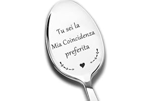 ZALINGO Cucchiai da caffè incisi, Tu sei la mia coincidenza preferita, Cucchiai da tè in acciaio inossidabile, Regali per gli amici, Colleghi, Fidanzato, Ragazza, Regalo di compleanno, Regalo di Capodanno