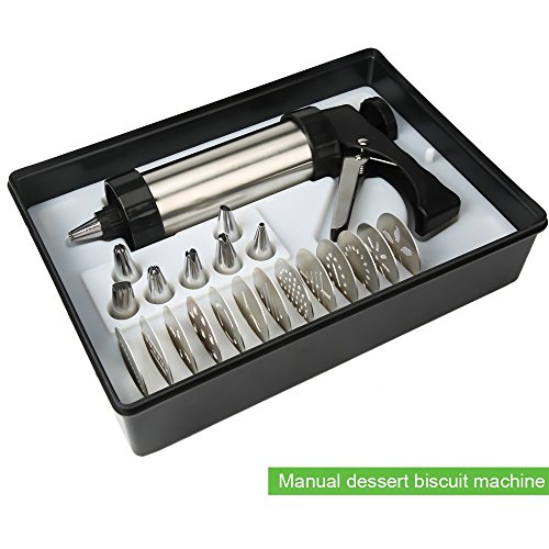 HUAFA 23CM Edelstahl Cookie Press / Icing Dekorieren Pistole Sets für Kuchen Dekorieren (22 Stück) - 2