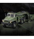 Amewi Ural B36 Camion Militaire 6WD avec Camion Bas RC télécommandé 1:16 RTR, Vert