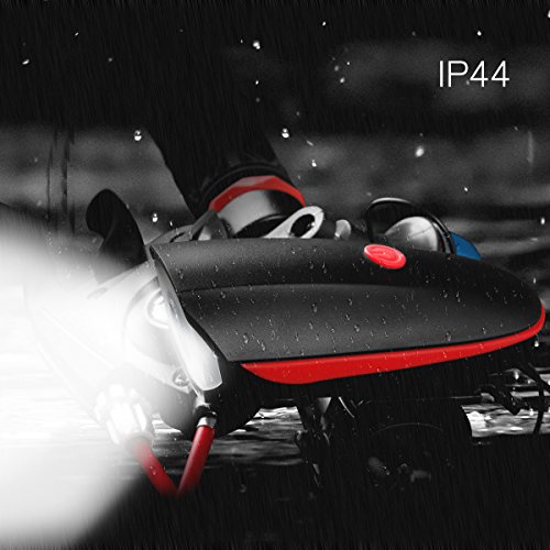 Duomishu 2 in 1 LED Fahrradlampe Fahrradlicht mit Horn Hupe vorne Fahrrad Scheinwerfer Frontleuchte Wiederaufladbare USB aufladbare LED Fahrradbeleuchtung Fahrradklingel Fahrrad vorderes Licht-Scheinwerfer, Weit Abstrahlwinkel - 5