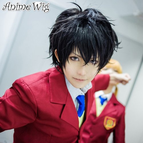 Tonari no Kaibutsu-kun Short Layered Black Men Boy Popular Cosplay Anime Wig
