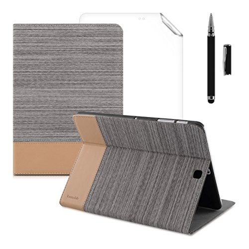 3in1 Set: kwmobile Hülle für Samsung Galaxy Tab S2 9.7 T810N/T813N/T815N/T819N – Tabletcover Slim Case Tablet Schutzhülle – Smart Cover Tabletcase Hellgrau + Folie, kristallklar + Stylus, Schwarz - 5