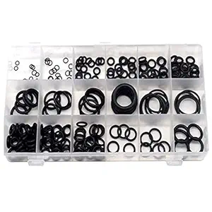 DIY Crafts 225 pcs/lot Black Rubber O Ring Assortment Washer Gasket Sealing O-Ring Kit 18 Sizes with Plastic Box For DIY Car Auto Airconditioning Services & Repair (Pack of 2 Kits/Sets, Black)