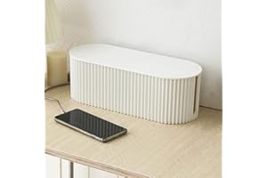 FIORKY Boîte de rangement pour câbles, boîte de rangement pour couvrir et cacher les câbles, les prises, les chargeurs, les prises TV, les câbles électriques