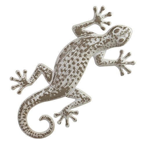 42 cm envejecido Metal Lagarto/gecko de pared de jardín adorno