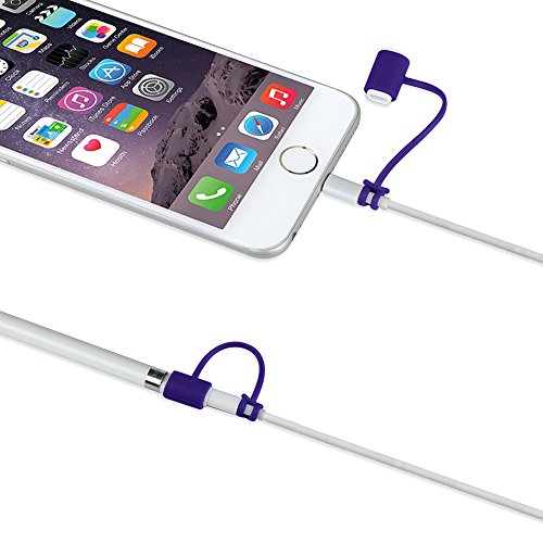 [3-Pack] Fintie Apple Pencil Stift Kappehalter/ Schreibfeder-Abdeckung/ Halterung für Lightning Kabel Adapter für den iPad Pro Pencil (Apple Pencil, Ladekabel und Adapter sind nicht im Lieferumfang enthalten), Marineblau - 5