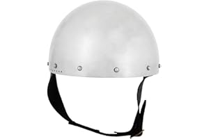 ‎ULFBERTH Ulfberth - Mittelalter Hirnhaube aus 2 mm Stahl – Schaukampftauglich – Reenactment Helm mit Lederinlay & Kinnriemen – Größen S/M/L – ideal für Einsteiger