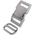WJUAN Metal Buckle 51 mm Belt Adjuster 33 mm, Metal Buckles for Bracelets Dog Collars Backpack (Silver)