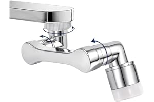 Qilnyeh Robinet rotatif 1080 degrés, Extension Filtre Embout Robinet économiseur d'eau,Pour robinets avec diamètre de filetage mâle de 20/22/24mm, mousseur 2 modes robinet adaptateur