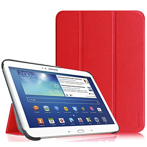 Fintie Samsung Galaxy Tab 3 10.1 Hülle Case – Ultra Slim Lightweight superleicht Ständer Smart Shell Cover Schutzhülle Tasche Etui mit Auto Sleep Wake up für Samsung Galaxy Tab 3 (10,1 Zoll) P5200 / P5210, Rot