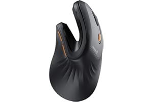 ProtoArc EM11 NL Ergonomische Vertikale Maus, MINI Kabellos Aufladbar Mouse mit 3 Gerät (2*Bluetooth+USB), Vertikal Funkmaus für Computer, iPad, Mac, Windows - Schwarz