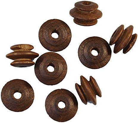 Ridged Wooden Beads Brown Qty 100