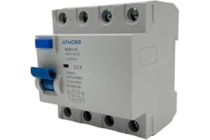 RASMACOR | DIFFERENZIALE 4P 6KA Classe AC 40A 30mA | Interruttore differenziale 4P 40A 30MA | 230V AC 50HZ | 72mm X 66mm X 83mm | 30MA |