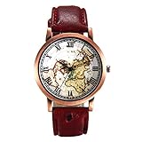 LANCARDO Herren Damen Leder Armbanduhr Analog mit Leder Armband