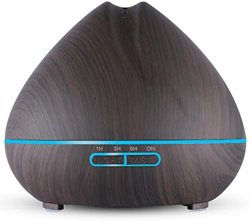 Egg Shape Essential Oil Diffuser NEW-128 Ultrasonic Mute Humidifier Aromatherapy Cold Fog Diffusion Indoor Air Purification LED Color Night Light Waterless Shutdown Timing Mode 300ml , Deep wood grain