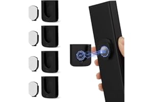 FIDWALL Magnetic Remote Control Holder Wall Mount, Innovative Slot Design for Effortless Organization of Home, Office, and School Supplies - Organize and Fix Remotes with Ease (Black, 4 pack)