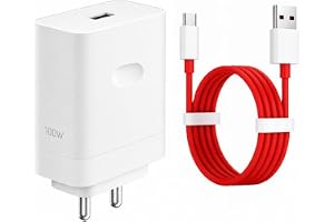 100W USB-A to Type-C Fast Charger & Cable Compatible with Oneplus/Oppo/Xiaomi/Realme/Samsung/Nothing/Poco/Motorola & Other Type C Devices