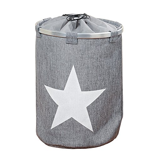 Wäschekorb Canvas grau mit Stern