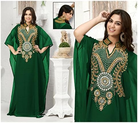 OKS Women's Kaftan Farasha Maxi Dress N16- Darkgreen