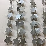 Girlande aus silbernen Sternen, 3 Meter