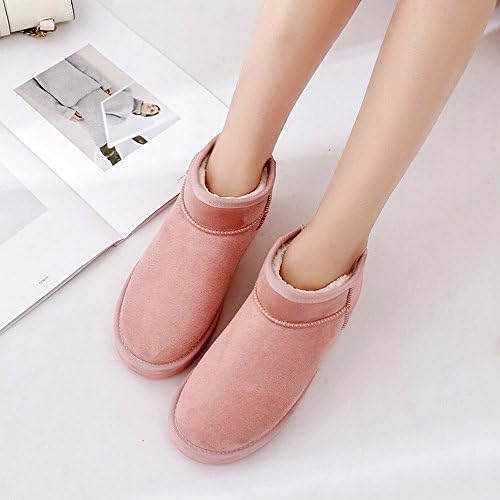 XDX Snow Boots Short Tube Winter Female Boots Boots Wild Student Warm Plus Cashmere Cotton Shoes Shoes,Pink,39