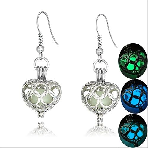 Nine tail fox Pendant Earrings - Alloy Hollow Small Peach Heart Luminous Earrings , 2