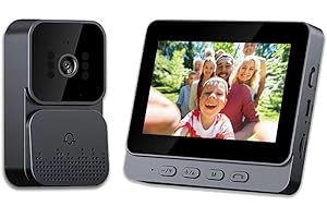 TKMARS Timbre con Camara Exterior 1080P Videoportero Inalambrico con Pantalla IPS de 4,3 Pulgadas de Video, Audio Bidireccional, Visión Nocturna, 70° Gran Angular, Conexión Bluetooth, No Requiere WiFi