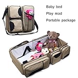 3 in 1 Konvertierbarer Diaper Bag Wickeltasche/ Reise Stubenwagen /Windel Beutel / Säuglingsbassinet / Baby Bett / Spiel Matten / Baby Ändernde Auflage, Bewegliche und Wasserdichte Ändernde Station für Ihr Reizendes Baby - 2