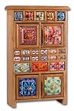Standschränkchen Keramik-braun-GZ-1276PP, Keramikkommode, Apothekerschränkchen, Schmuckkästchen