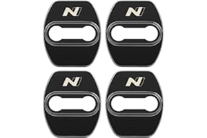 SUDORF 4 Stück Autotürschloss-Abdeckung für Hyundai N LINE i30 i20 Sonata Accent Tucson Elantra Azera Auto delstahl Schutzabdeckung Schutzkappe Auto Trim ZubehöR,B