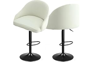 SDNAM Pub Bar Counter Stool Chair Covers with Back and Arms Set of 4/2/1 Stretch, Swivel Curved Kitchen Barstool Chair Cover Curved Back Bar Stool Slipcovers with Arms(H23,2PCS)